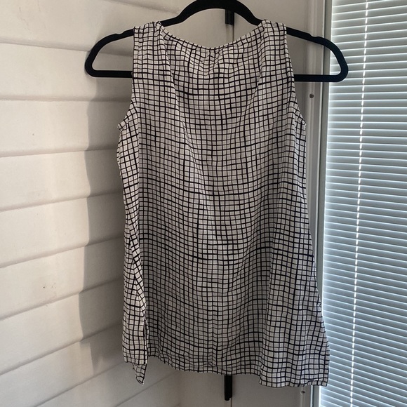 Eileen Fisher Bateau Neck Grid Tank Bone - Picture 11 of 13